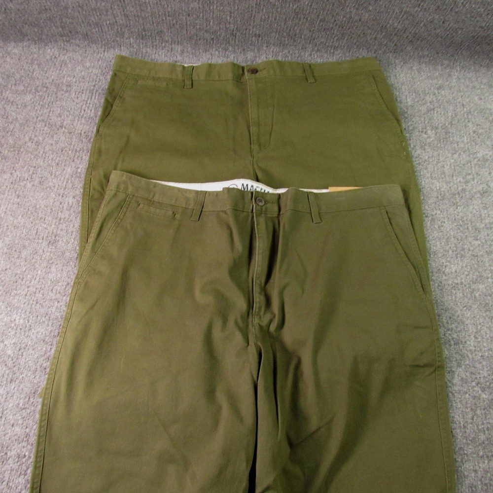 Magellan‎ Pants Mens 42x34 Green Flex Heritage Flat Front Chino Stretch Lot of 2